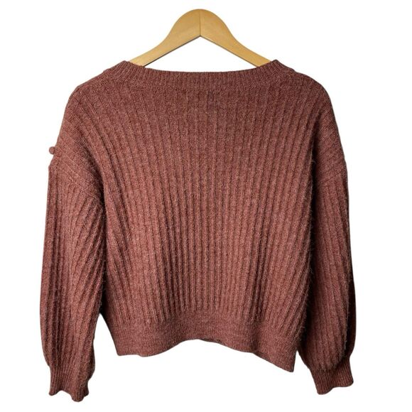 Molly Bracken Oversized Knit Cardigan XS Pink Ribbed Popcorn Bobble Sweater Cozy - Picture 2 of 6